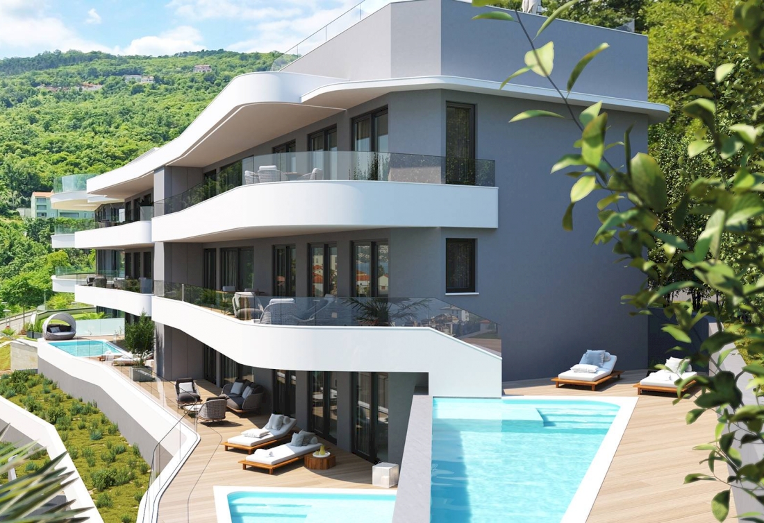 Luxus-Penthouse mit privatem Pool und Meerblick - Opatija